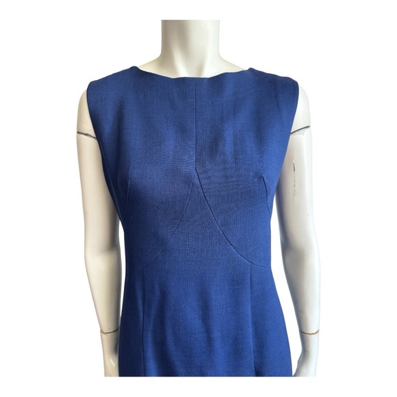 Vintage MCM Dress Navy Blue Sleeveless NIPPON NOBILITY Custom Tailored Medium - Picture 5 of 10